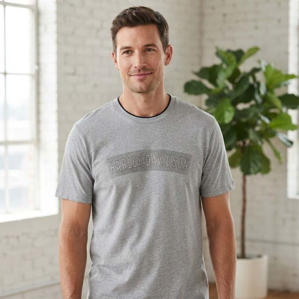 Harley-Davidson Men's Slim Fit Short Sleeve Tee - Gray 99027-20VM - Wisconsin Ha